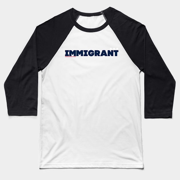 Immigrant America Baseball T-Shirt by mangobanana